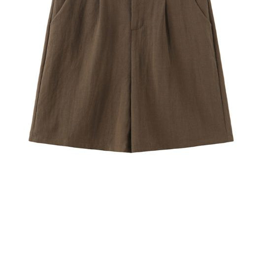Luxzuz Alexandra shorts | Armyfarvede shorts med læg og lommer