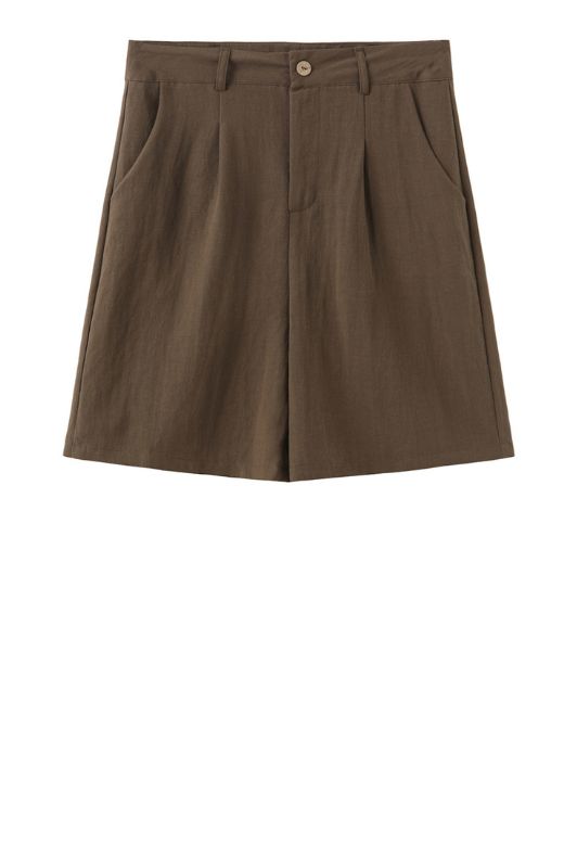 Luxzuz Alexandra shorts | Armyfarvede shorts med læg og lommer