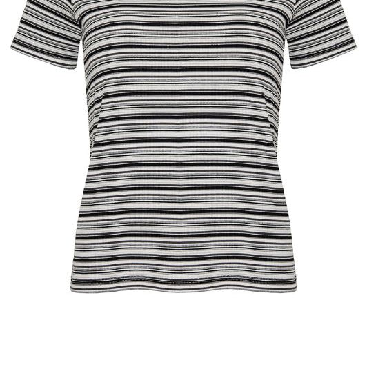 Ofelia Simona t-shirt | Ribbet stribet t-shirt i sort hvid I Dresslab