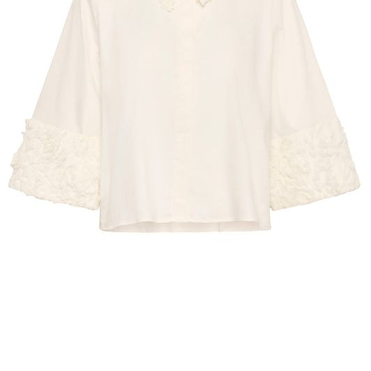 Karen by Simonsen Cleo Shirt | Skjorte i hvid med tyl krave I Dresslab