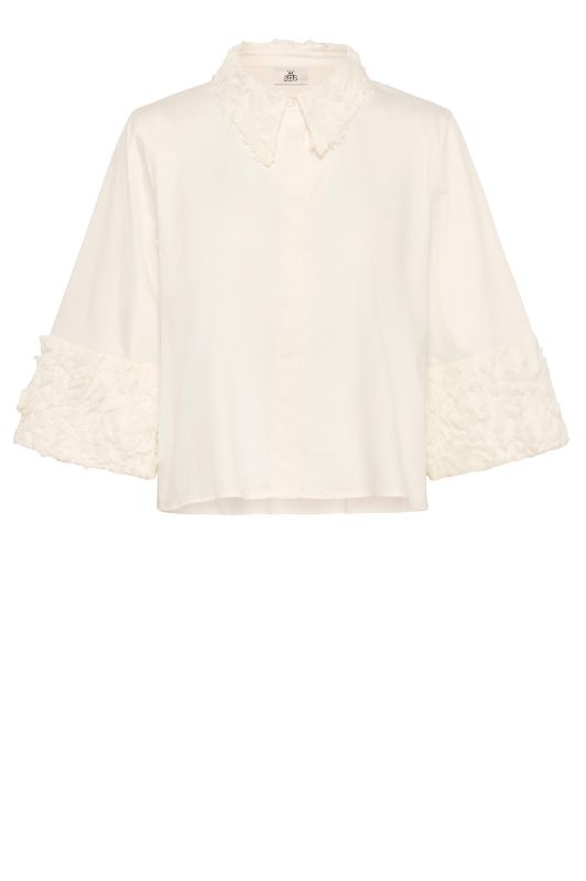 Karen by Simonsen Cleo Shirt | Skjorte i hvid med tyl krave I Dresslab