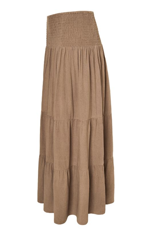 Ofelia Gira hør skirt | Hørnederdel i brun I Dresslab