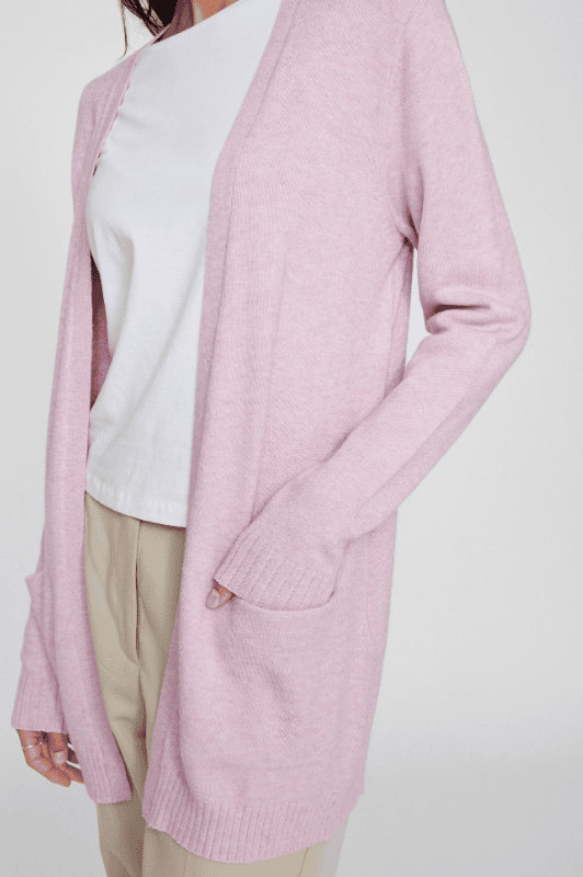 VILA Viril Cardigan kort | Lækker blød strikcardigan i rosa |