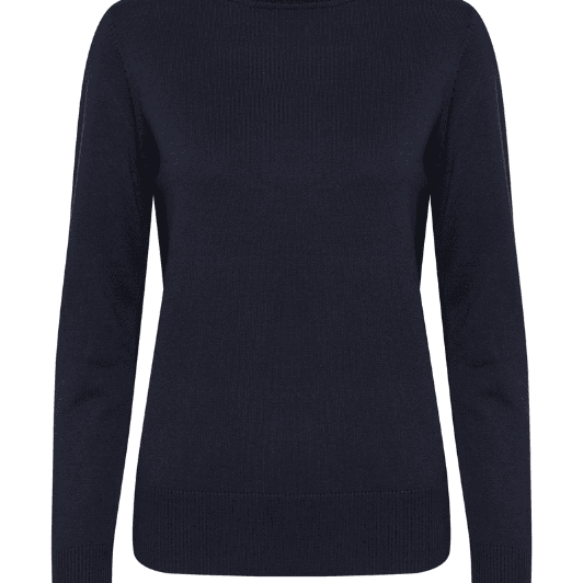 Saint Tropez Mila strik | Strikket rullekrave pullover i mørkeblå