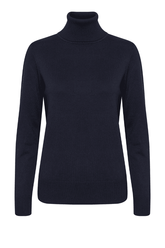 Saint Tropez Mila strik | Strikket rullekrave pullover i mørkeblå