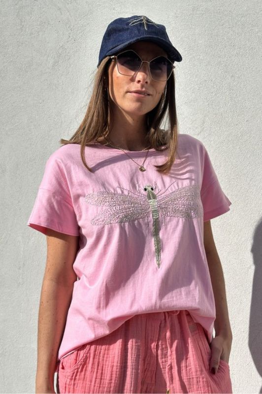 Gaspar Tokyo t-shirt i pink I Dresslab