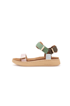 Woden Line sandal | Damesandal i algae multi med Natural Soft sål