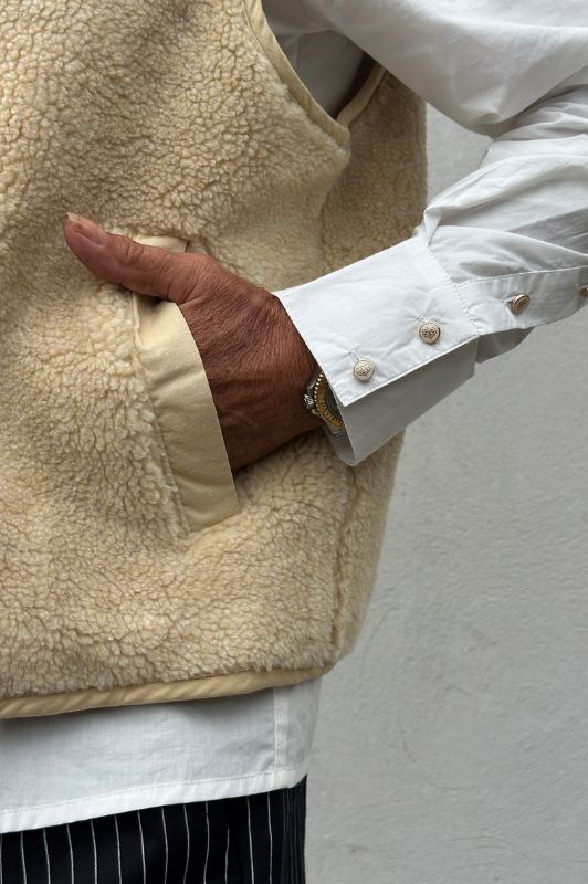 Gaspar Duffy vest I Cool teddy vest i off-white