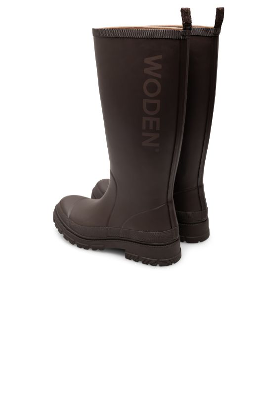 WODEN Le waterproof | Høj gummistøvle i chokolade brun