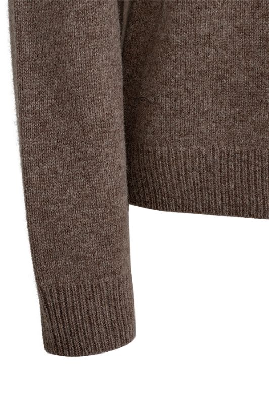 FreeQuent Winka strik pulli i mørk sand melange