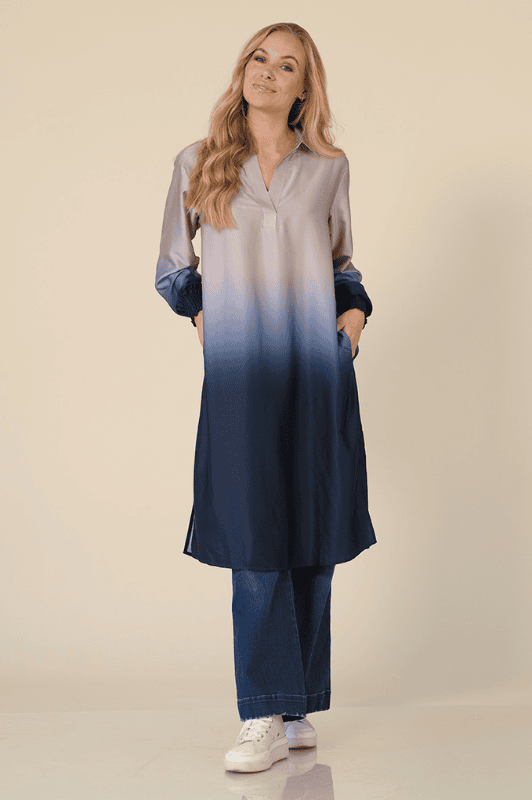 Prepair Helga dress | Blåt batikprint