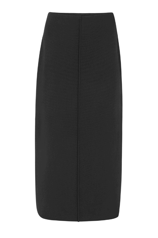 Soft Rebels Henrietta Slit Skirt | Lang strik nederdel sort