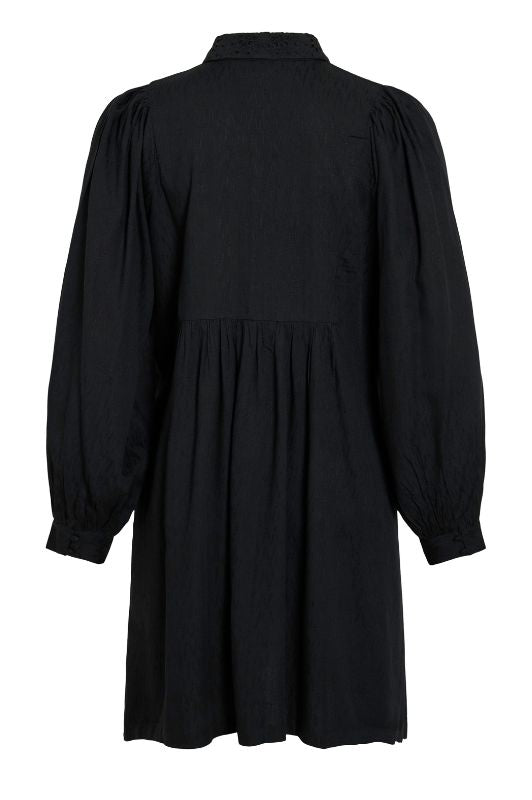 VILA Vityra Dress | Skjortekjole med sort crochet