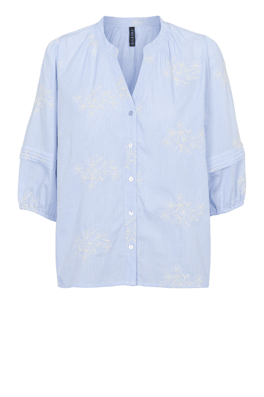 Prepair Harriet bluse I Lyseblå med broderi I Dresslab