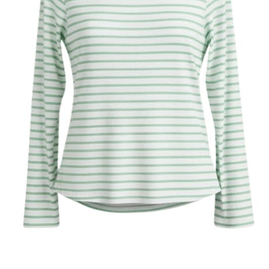 OM-HU Bisma bluse | Langærmet t-shirt strib hvid med grøn I Dresslab