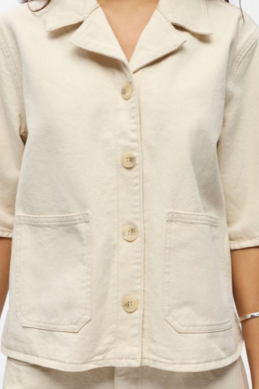Object Pixie denim jakke i creme I Dresslab