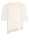 Ofelia Livia t-shirt | Asymmetrisk creme tee med blondekant