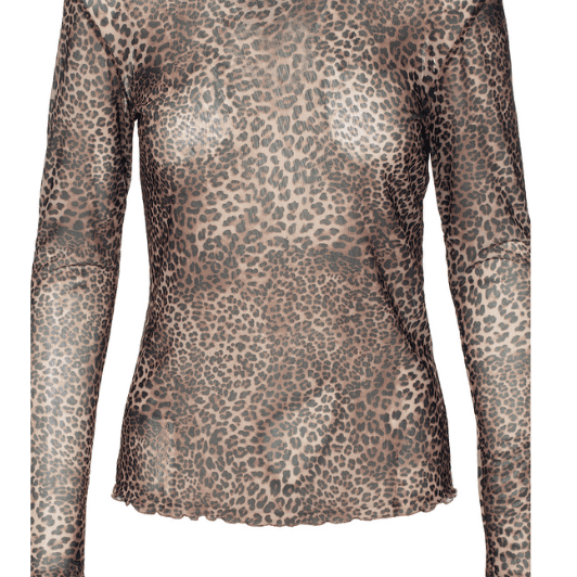 Luxzuz Sigborg T-shirt | Cool meshbluse i leopard print