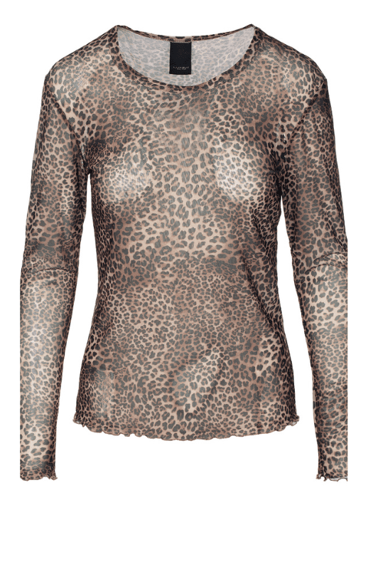 Luxzuz Sigborg T-shirt | Cool meshbluse i leopard print