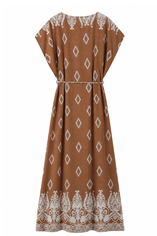 Luxzuz Vela dress | Lysebrun sommerkjole med bindebånd
