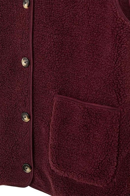 Freequent Teddy waistcoat | Bordeaux vest
