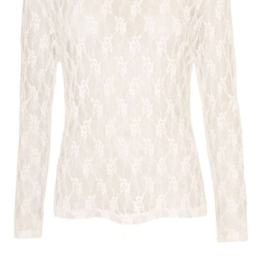 Ofelia Glira bluse | Hvid meshbluse i blonde look