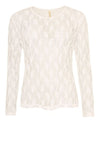 Ofelia Glira bluse | Hvid meshbluse i blonde look