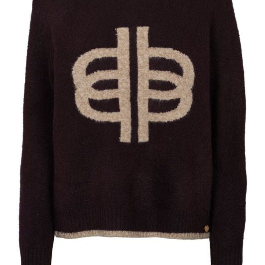 Prepair Babara Knit | Striktrøje i bordeaux med logo