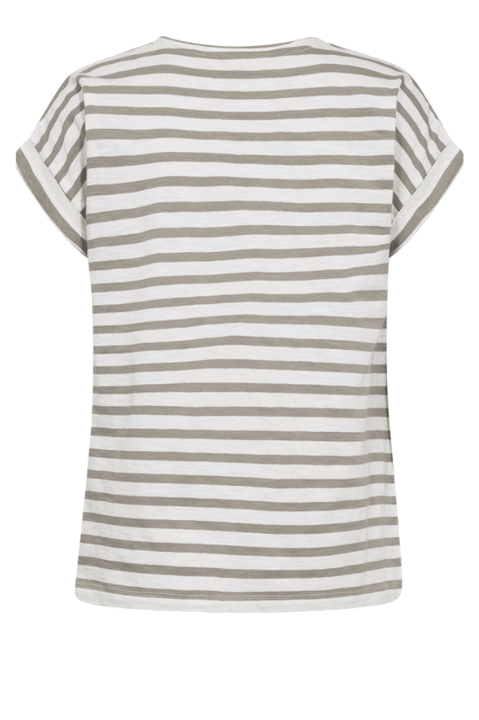 FreeQuent Viva t-shirt | Sand-og hvidstribet t-shirt