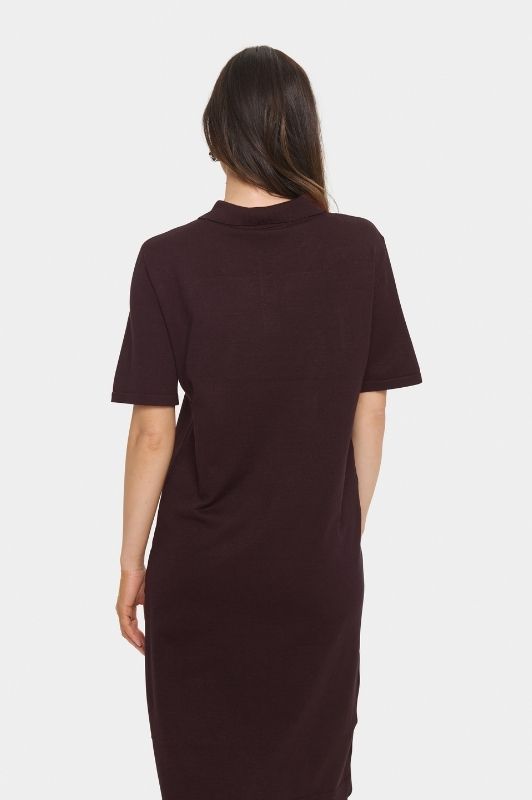 Saint Tropez Mila polo dress | Strikkjole i chokobrun