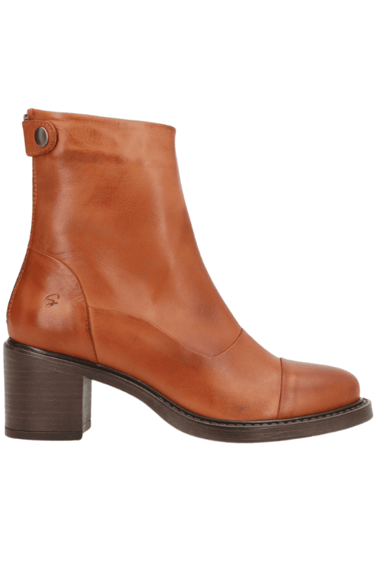 Shoedesign Copenhagen Victoria skindstøvle I Cognac læder med blokhæl