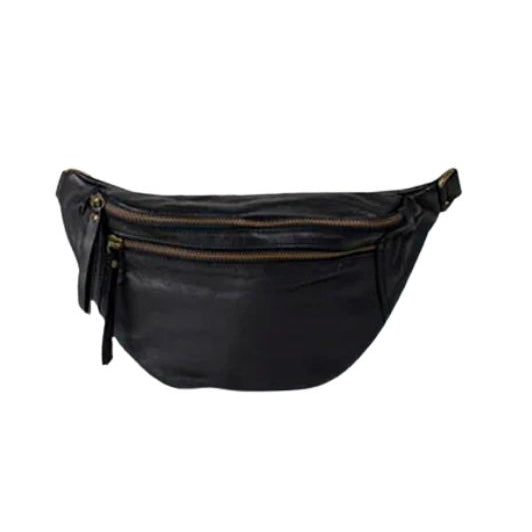 Re:Designed Faust Urban bæltetaske i sort skind