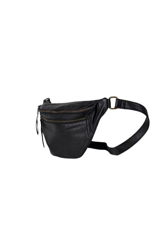 Re:Designed Faust Urban bæltetaske i sort skind