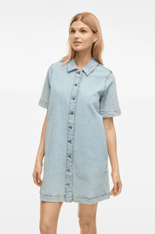 VILA Visol kjole | Kort lys denimkjole