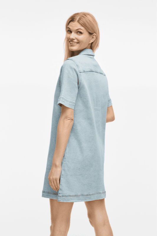 VILA Visol kjole | Kort lys denimkjole