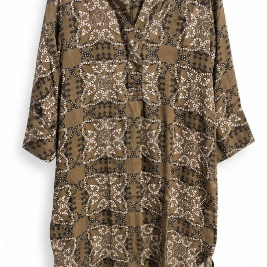 Marc Lauge Isabella dress I Olivengrøn kjole med paisley print