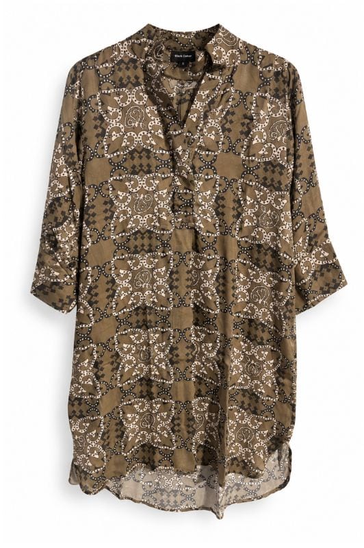 Marc Lauge Isabella dress I Olivengrøn kjole med paisley print
