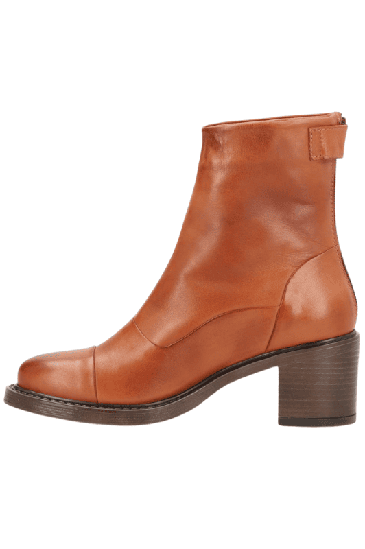 Shoedesign Copenhagen Victoria skindstøvle I Cognac læder med blokhæl