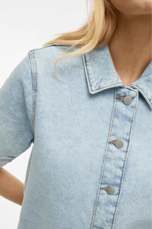 VILA Visol kjole | Kort lys denimkjole
