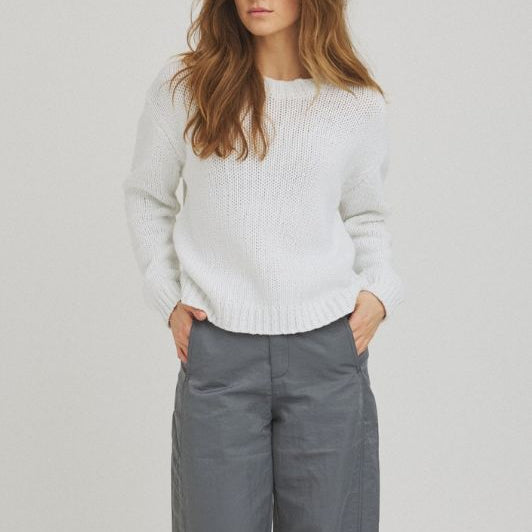 Luxzuz Begitta knit I Strikbluse i hvid