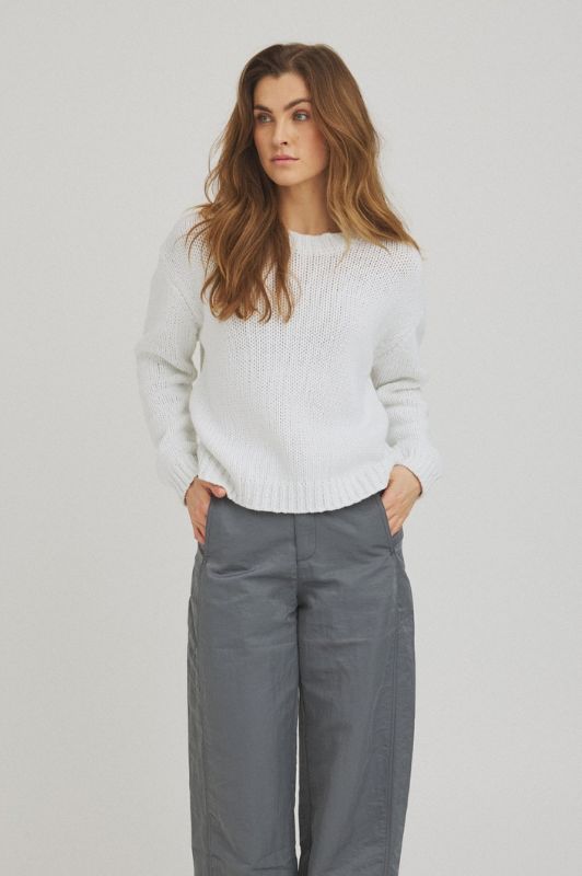 Luxzuz Begitta knit I Strikbluse i hvid