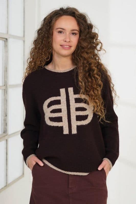 Prepair Babara Knit | Striktrøje i bordeaux med logo