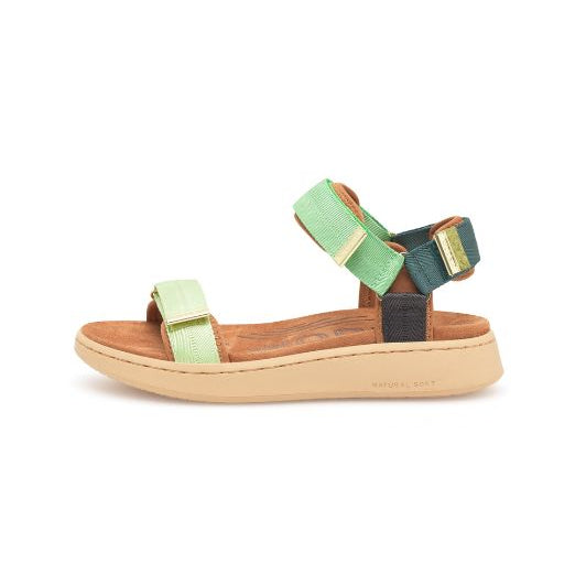 Woden Line sandal | Damesandal Apple green multi I Dresslab