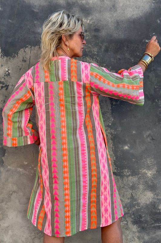 Gaspar Mumbai short dress | Cool multicolour jaquard kjole I Dresslab