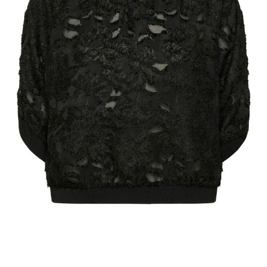 Saint Tropez Miah bluse | Sort bluse med cool struktur