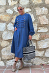 PRE ORDER  Luna zip denimkjole | Cool jeanskjole med guldsmed