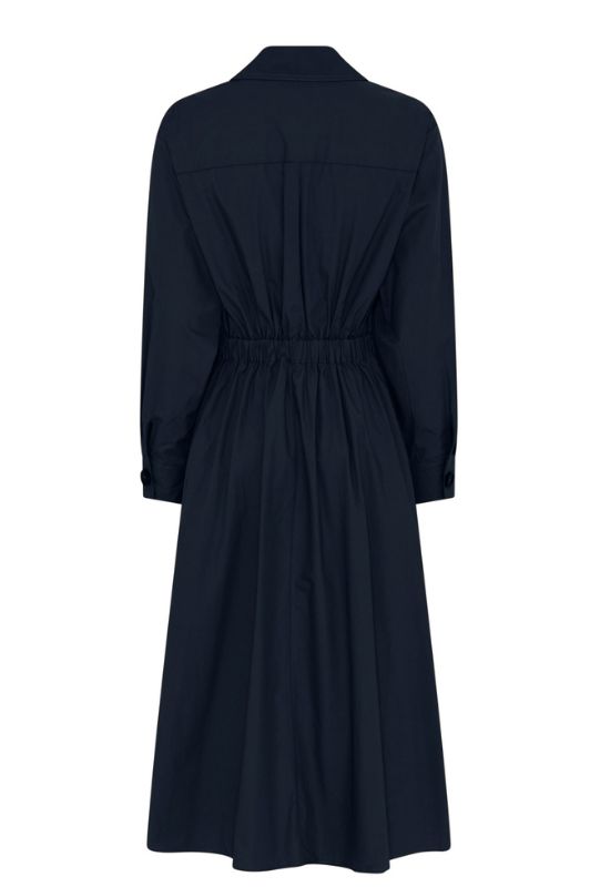 La Rouge Pia poplin kjole i navy