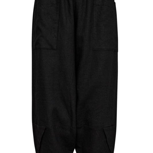 Freequent Lava berber pant | Cool hørbuks i sort I Dresslab