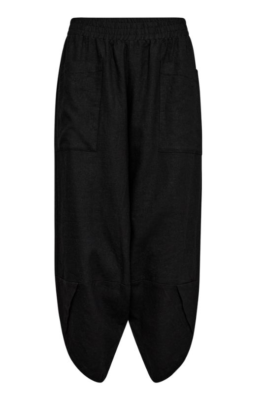 Freequent Lava berber pant | Cool hørbuks i sort I Dresslab