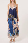 Studio West dress I Smuk printet stropkjole i navy nuancer